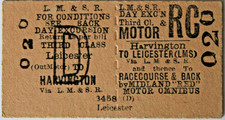 L.M. & S.R. - Day Excursion. LEICESTER to HARVINGTON  & Racecourse MIDLAND RED