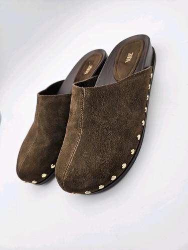 Zara women brown suede - zara,