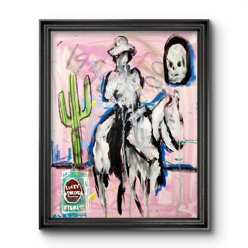 Aleph hand painted - painted, abstract