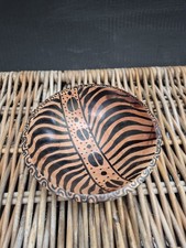 Hand Carved & Painted Wooden Bowl Tribal 
