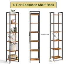 Narrow Wooden Shelf 6 Tier