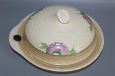CLARICE CLIFF LYNTON SHAPE MUFFIN WARE DISH & COVER SUNDEW PATTERN A.J WILKINSON