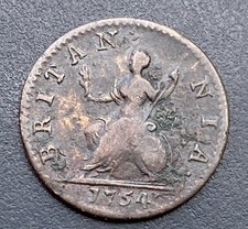 1754 George II Farthing Copper