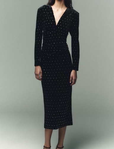 Zara sparkly velvet midi - sparkly,