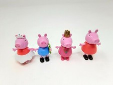 4 Peppa Pig Cake Topper Figures - George, Ballerina Peppa, Princess Peppa &Peppa