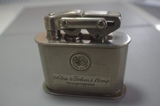 VINTAGE OLD  KW  SILVER PLATED  TANK TABLE  LIGHTER
