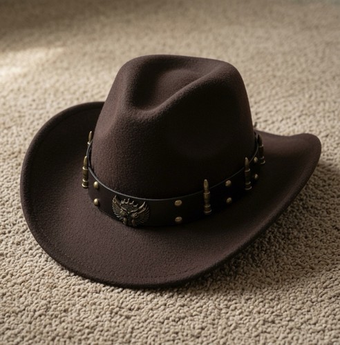 Brown cowboy hat with - brown,