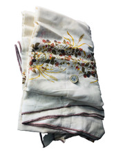 Cloth Fabric Off Cut Seamstress Table Cloth Stained Approx 167x133cm Vintage ra