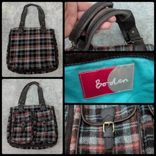 Boden wool plaid tote bag - plaid,