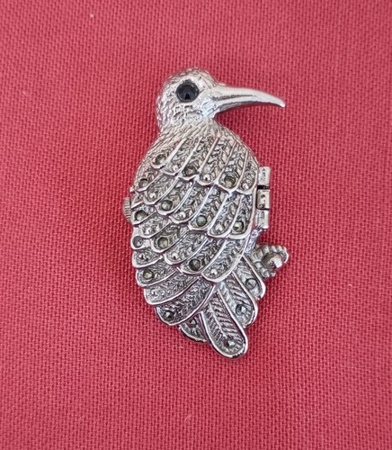 Vintage faux marcasite bird - vintage,