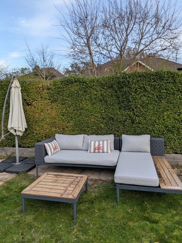 Modern grey garden corner sofa - corner,