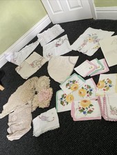 Job Lot Of Table Linen And Crocheted Pieces Vintage. Mixed .