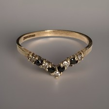 9ct Gold Sapphire & Cubic