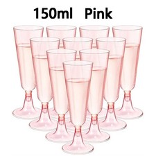 15/25/50pc Plastic Disposable Champagne Flute 5Oz Clear Plastic Toasting Glasses