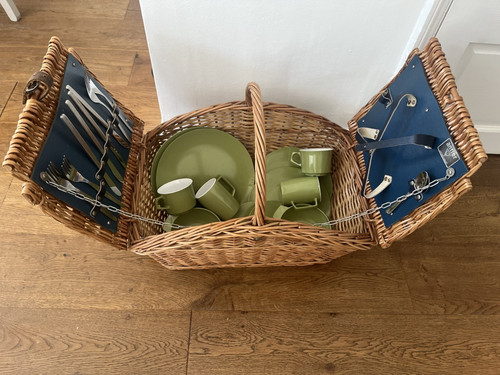 Vintage antler picnic hamper - picnic,