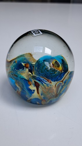 Mdina glass paperweight - , signed