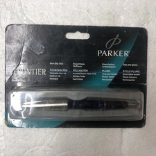 Parker Frontier Fountain Pen With Silver Nib And  Pin Non-slip Grip New /Sealed
