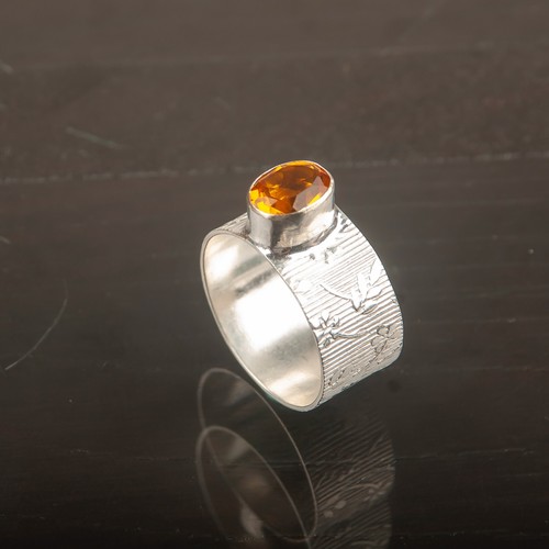 Natural citrine gemstone - gemstone, 925