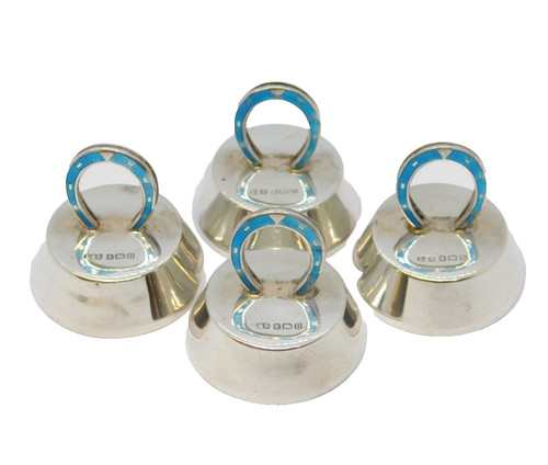 Sterling silver blue enamel - silver,