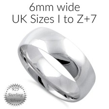 Plain 6mm 925 Sterling Silver