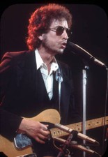 Bob Dylan plays a Fender Telecaster electric guitar on stage in 1974 Old Photo