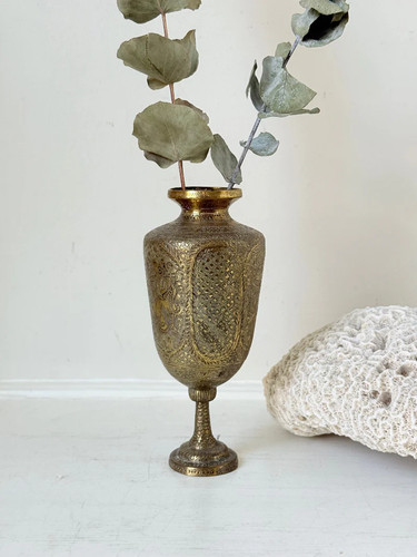 Indian benares brass chalice - benares,