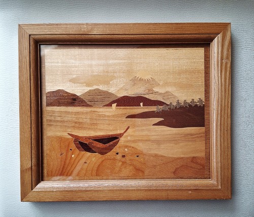 Vintage marquetry boat - vintage,