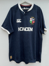 British Lions 2025 Rugby Training Shirt Canterbury Blue Short Sleeve Mens 2XL