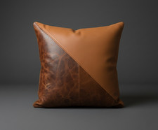Brown Two-Tone Leather cushion