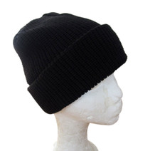 Job Lot Of 12 Black Winter Watch Caps - Thick Knitted Beanie Warm Outdoor Hat