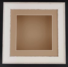 3D  2.5"/64mm Deep Box 4"x4"-10"x10" Rustic White Picture Photo Frame Baby Cast