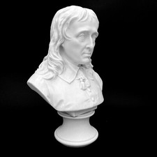 JOHN MILTON MARBLE BUST / SCULPTURE - MADE IN ENGLAND  12"