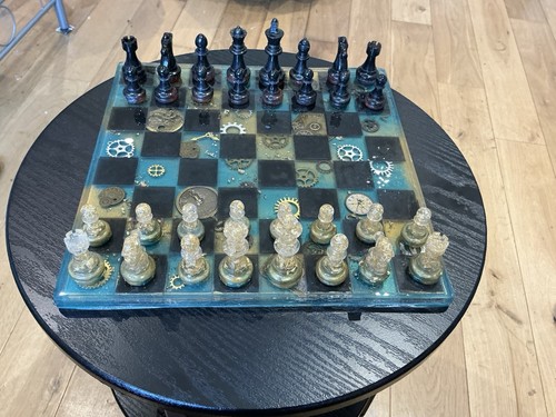 Custom made resin chessboard - made,
