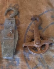 Vintage Pulley Hoist Old Iron