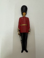 Vintage British Guardsman  Figurine Coat & Busby Hat Collectible Solider 
