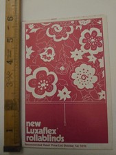 Vintage 1970 Luxaflex Rollablinds Price List Retro Window Catalogue Ephemera
