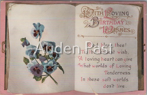 Vintage pansy birthday - birthday, wishes