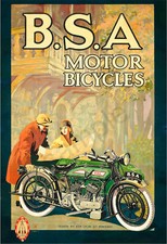 VINTAGE POSTER BSA Motorbike
