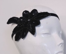 Retro Black 1920's Headband Gatsby Hair Band Boho Bridal Wedding Flapper Party