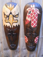 Carved Wooden Mask 50 cm Wall Hanging Home Decoration Variants of Design 