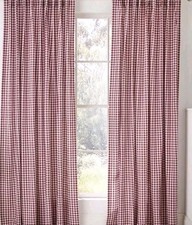 Red Gingham Check Lined Curtains with tiebacks Dunelm 168 X 183 Approx