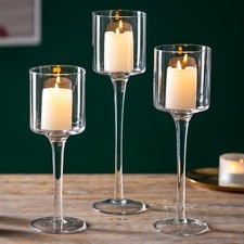 Set of 3 Tall Glass Large