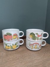 4 Ceramic Soup Cups Mugs Bowls
