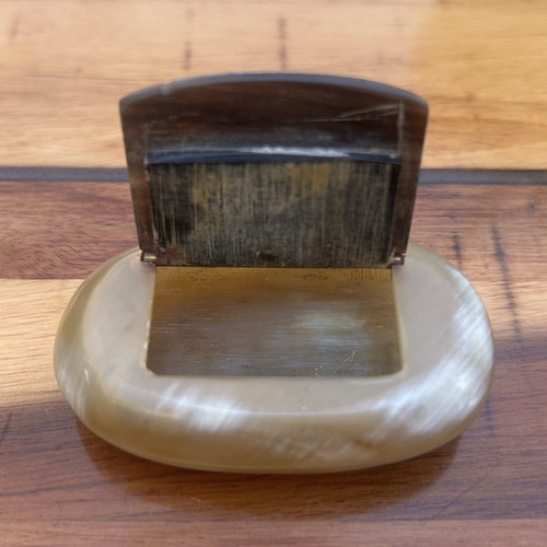 Antique bull horn pocket snuff - antique,