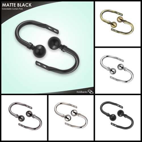 Metal curtain hold backs - metal,