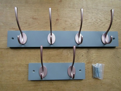 Grey slate wooden coat rail - wooden,
