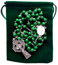 IRISH SHAMROCK ROSARY    Celtic Crucifix   St Patrick Junction