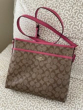 Coach Brown And Pink Canvas