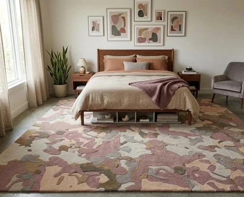 Hand tufted wool area rug - hand,
