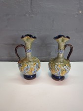 Antique Doulton Lambeth vase (Pair)with handle impressed mark HD No. 9826 @che#M